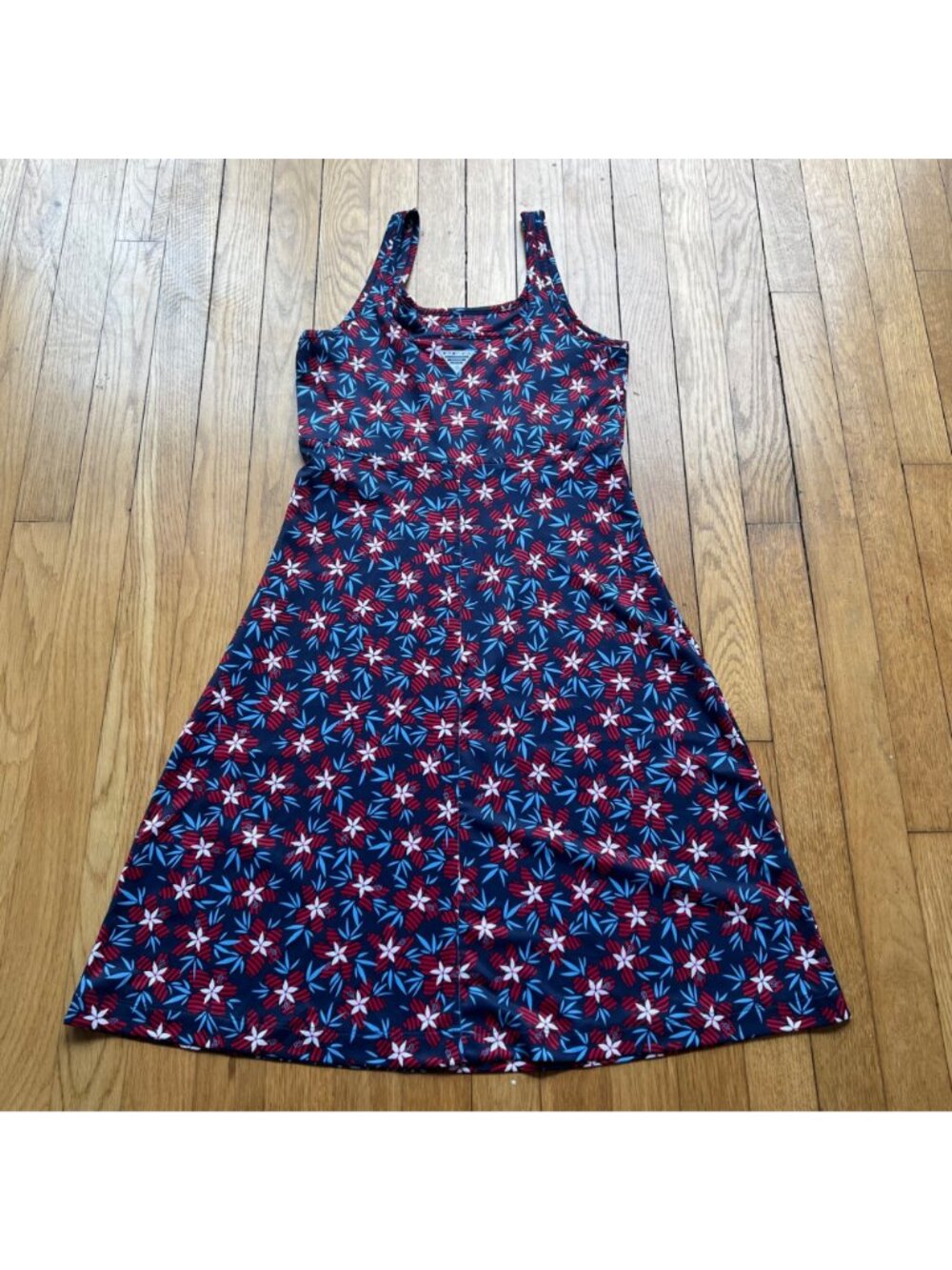 Columbia Sportswear Size XS Nocturnal Hibiscustripe Floral PFG Freezer III Dress - Picture 15 of 16